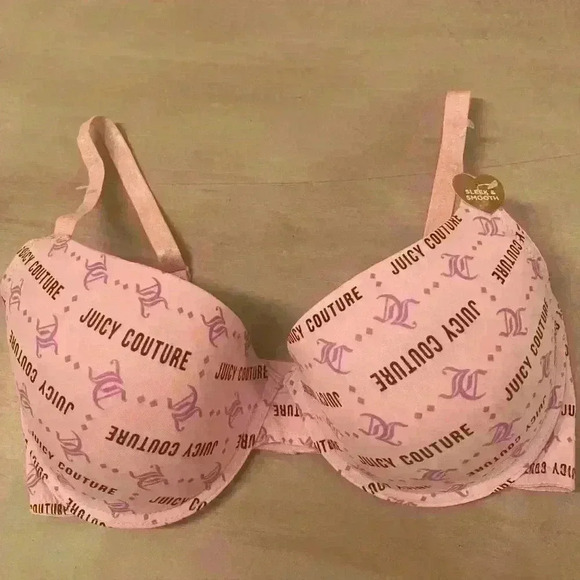 Juicy Couture Sleek & Smooth Bra Pink NWT Size 40C - Picture 4 of 9